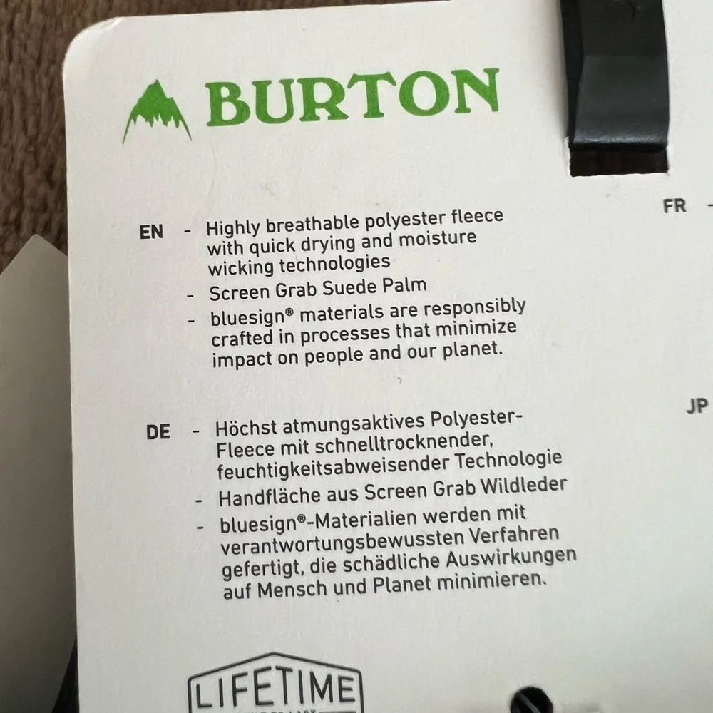 NWT Burton Kids Touch N Go Liner Screen Grab Gloves in Black size small